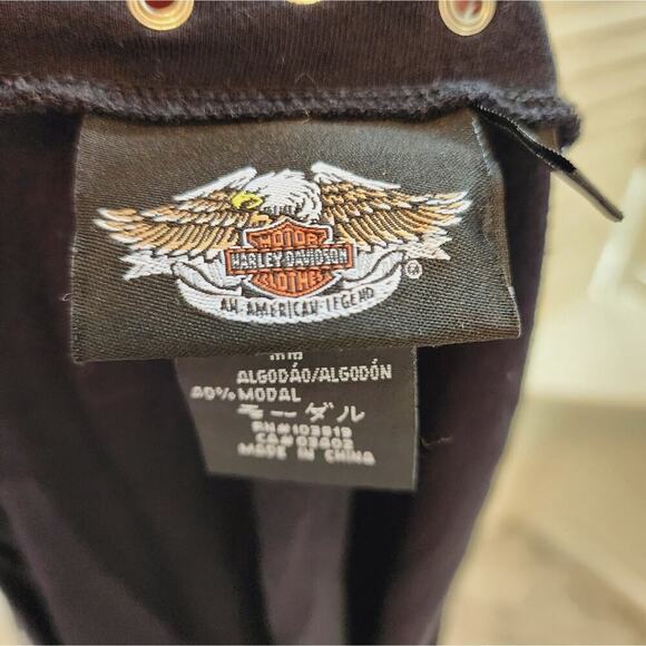 HARLEY DAVIDSON MOTORCYCLE BLACK GROMMET EMBROIDERED SIZE SMALL - Picture 5 of 5